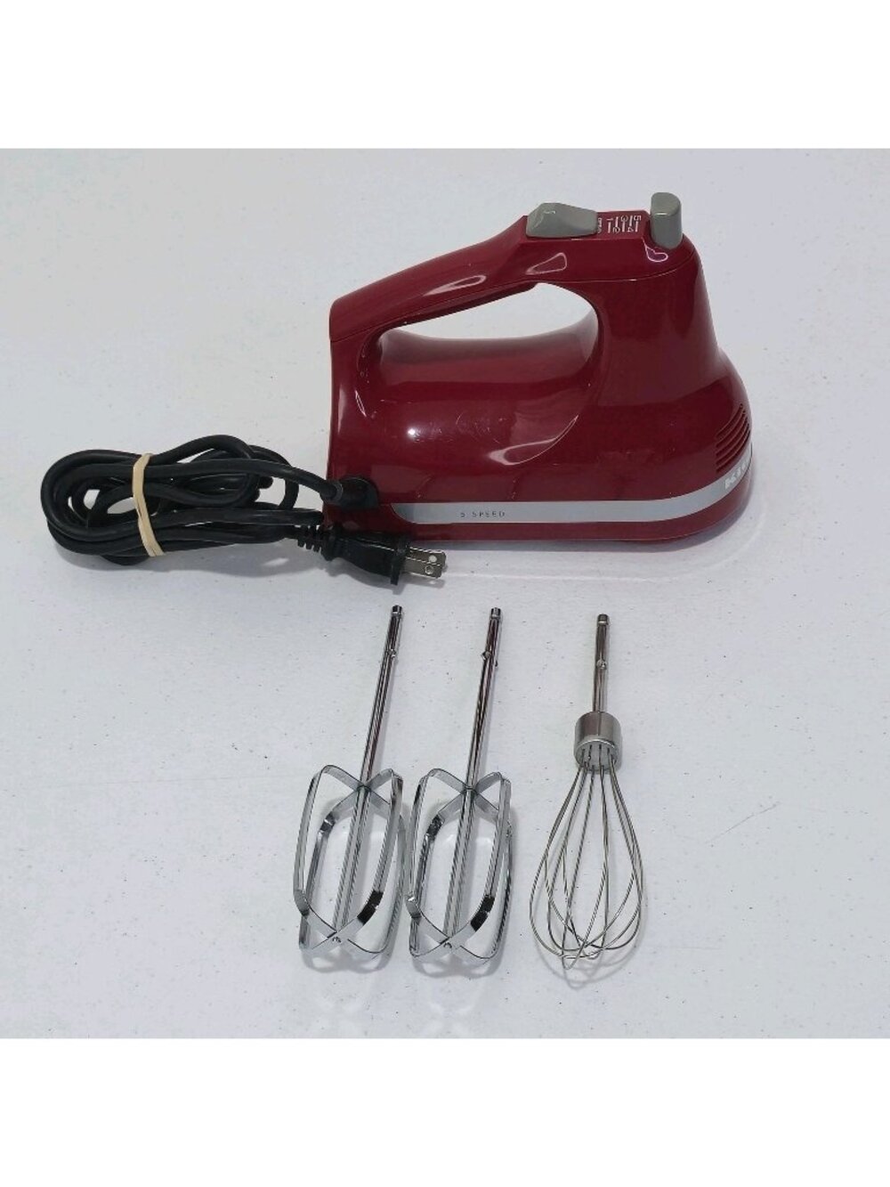KitchenAid Red 5 Speed Lightweight Hand Mixer Model KHM5APER6